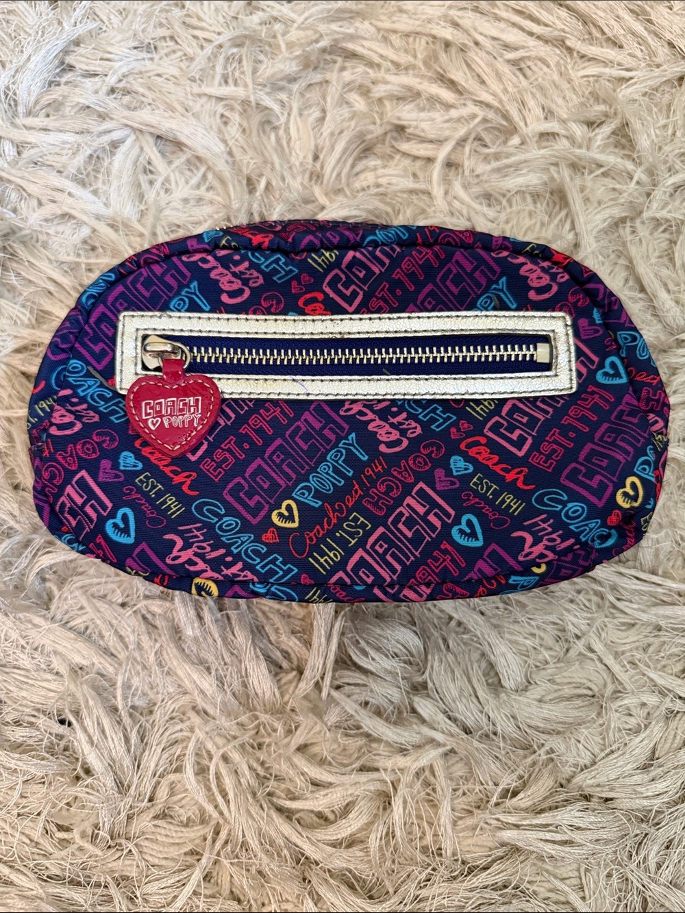 Coach Poppy Graffiti Colorful Cosmetic Case Bag Rare Retired Limited Edition